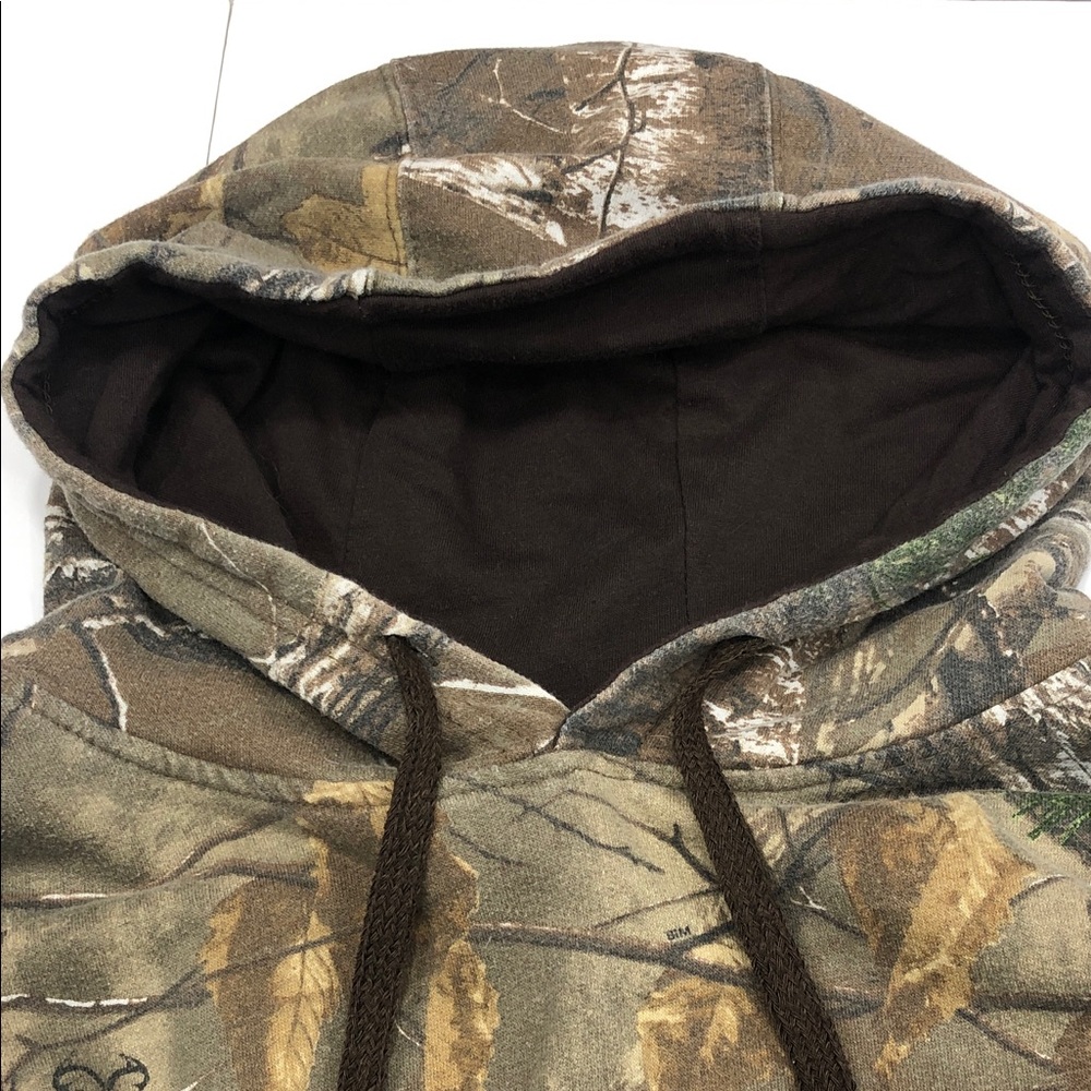 Realtree Woodland Camo Hoodie | Men’s XL | Orange Logo - Picture 10 of 14